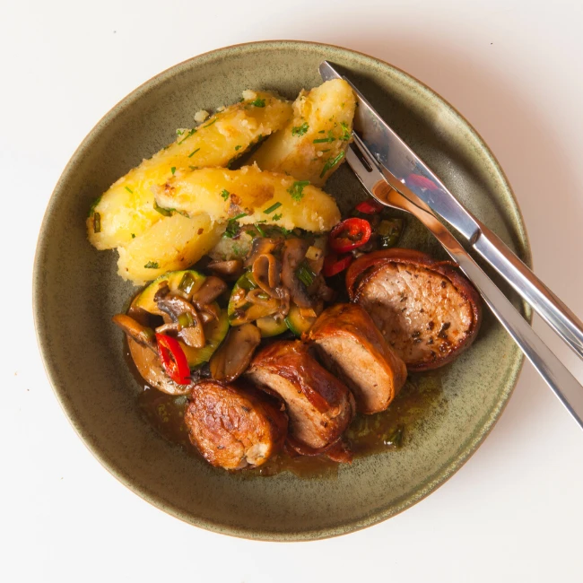 bravčová panenka so zemiakmi a zeleninou podľa EASYDIET receptu