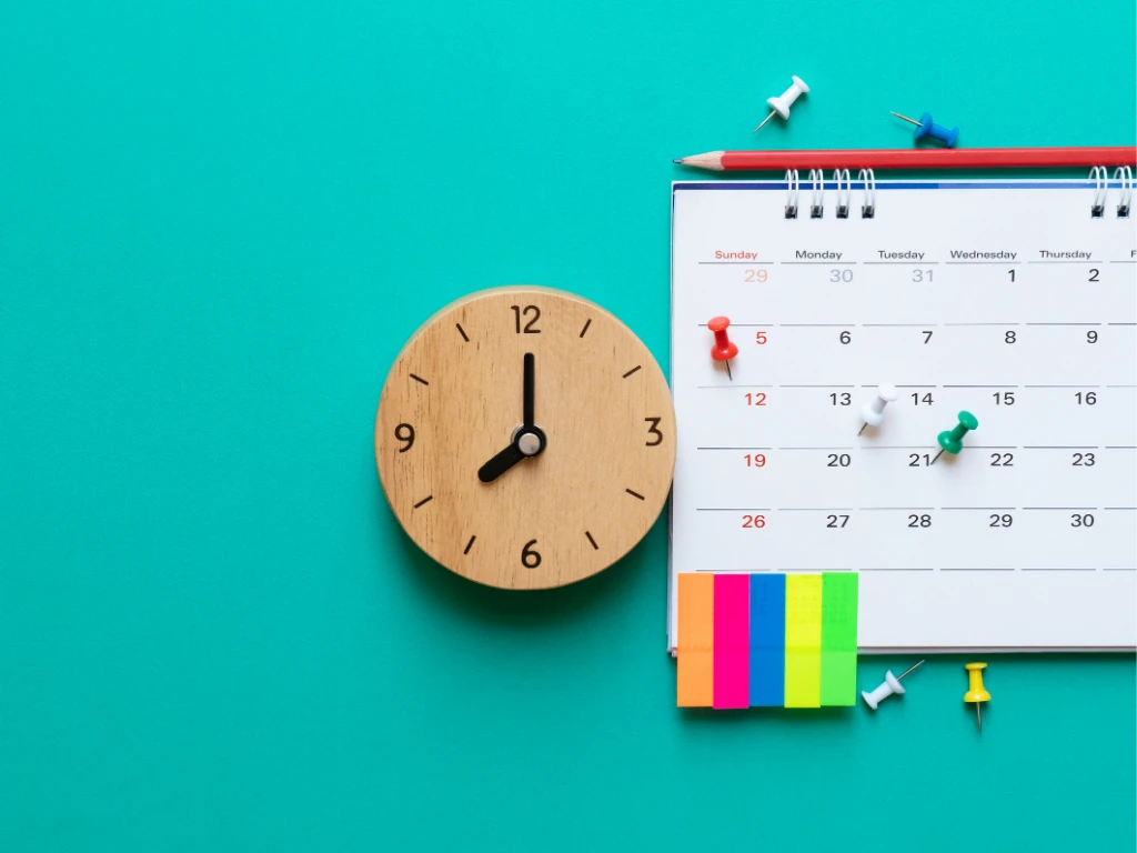 kalendár, hodiny, plánovač