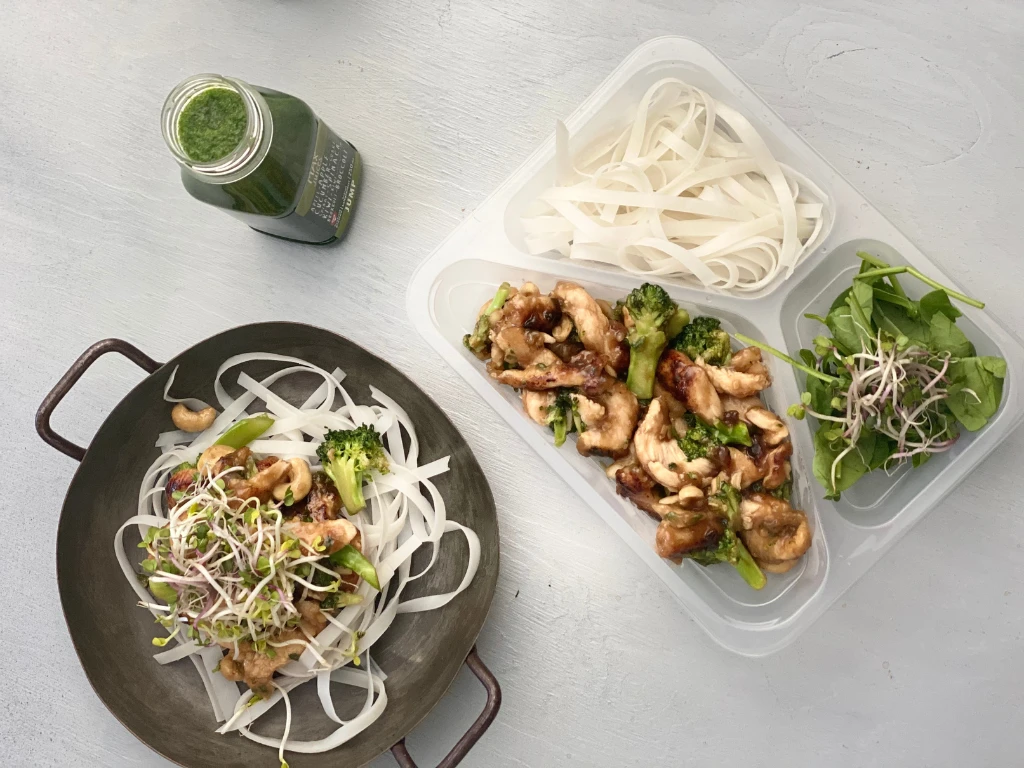 krabičková diéta, rezance, mäso, zelenina