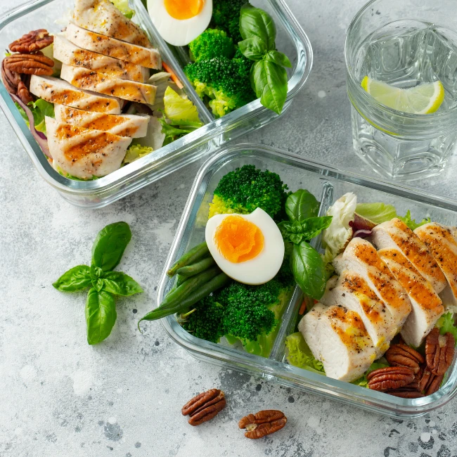 tip čo jesť po cvičení - hydinové mäso so zeleninou a vajíčkom