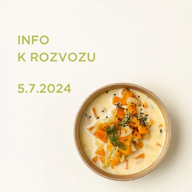 krémová polievka a info k rozvozu EasyDiet