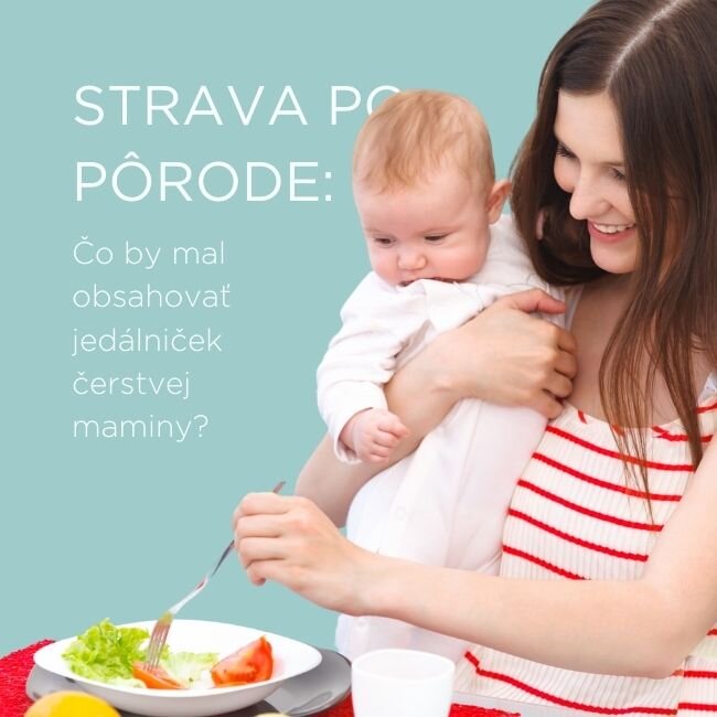Novopečená maminka s dítětem a krabičková strava EasyDiet po porodu.