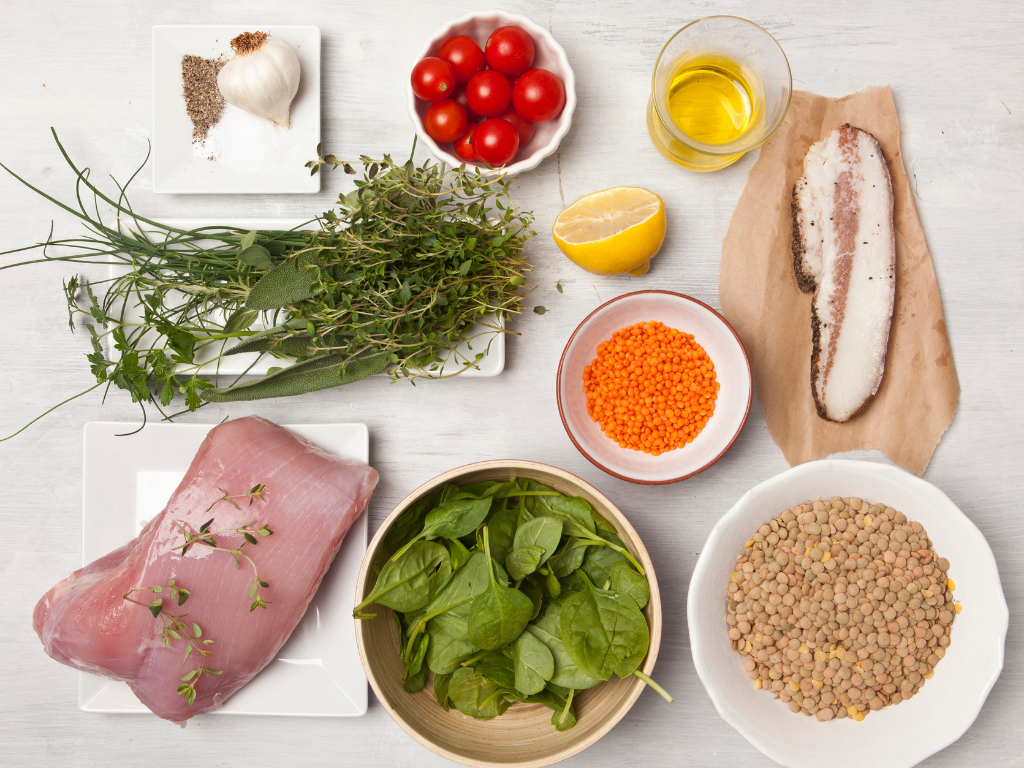 rozne druhy potravin