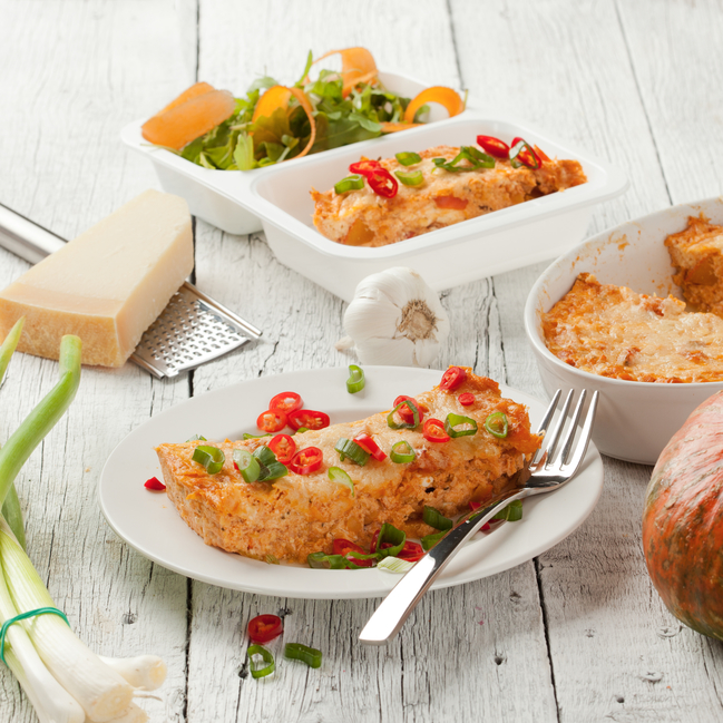 Gesundes Abendessen: Gebackener Kürbis mit Käse