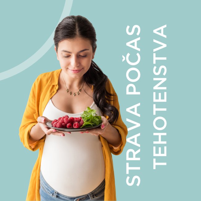 Tehotná žena s malinami na taniery | EasyDiet