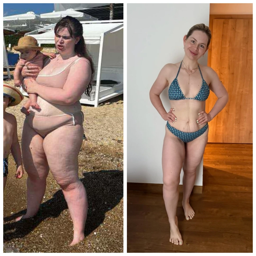 Dominika pred a po schudnutí 60 kilogramov