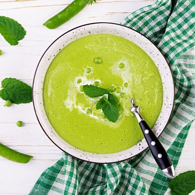 Cremige Erbsensuppe