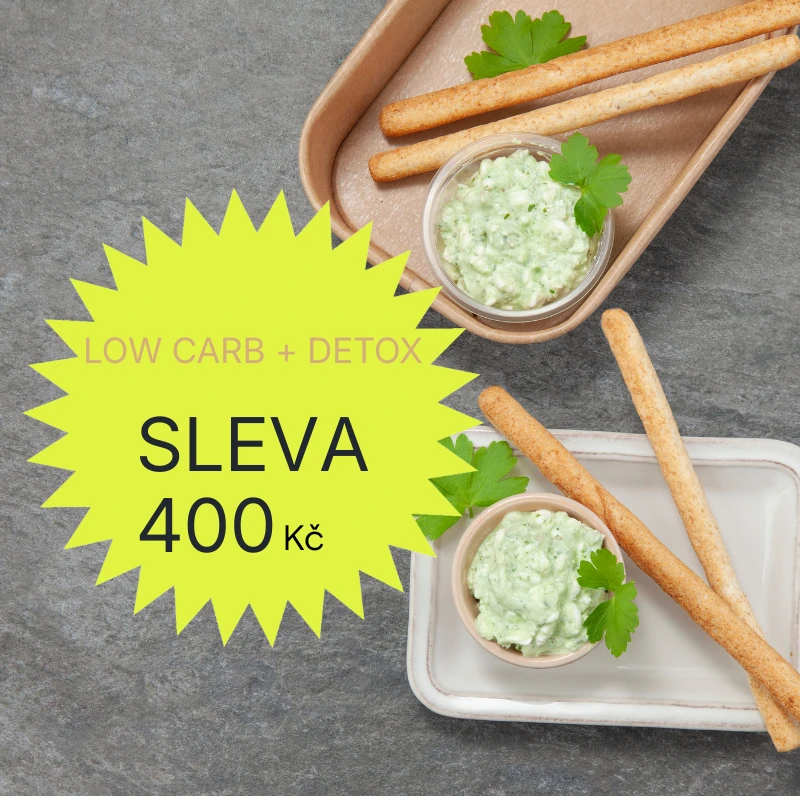 Bazalková pomazánka s tyčinkami; chutná a rychlá svačina od EasyDiet.