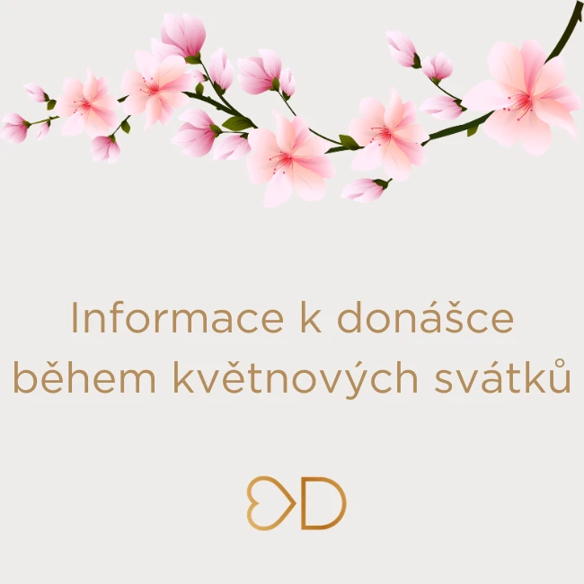 Informace k doručení krabičkové stravy EasyDiet během květnových svátků s jarním motivem květin.