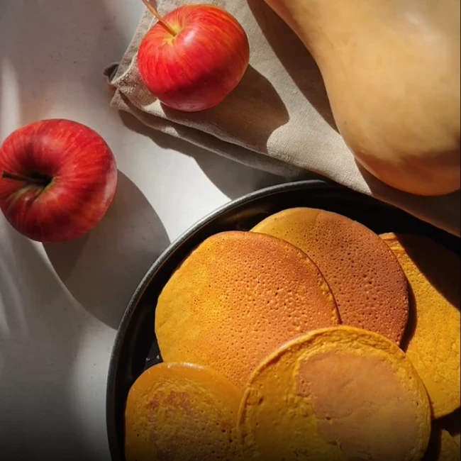 Rezept für Fit-Pfannkuchen aus Butternusskürbis